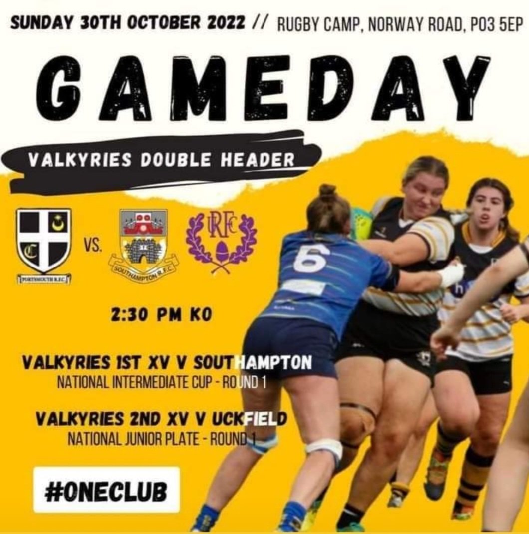 This Sunday we have #DoubleGameDay both Valkyries sides at home v <a href="/SLRFC/">SouthamptonLadiesRFC</a> and Uckfield in the cup and plate, come and join us on #SmashySunday #OneClub