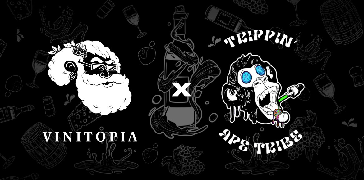 Trippin’ Ape Tribe (@trippinapenft) on Twitter photo Introducing: <a href="/vinitopia/">V I N I T O P I A | 🤘🍇</a>🤝<a href="/TrippinApeNFT/">Trippin’ Ape Tribe</a>
We've partnered with Vinitopia to create a TAT wine worthy of even the most discerning of tribe initiates.🍇
Vinitopia, powered by <a href="/VignoblesBardet/">Vignobles Bardet</a>, is positioning itself as THE vineyard of the NFT space and we're thrilled to be on board. Introducing: <a href="/vinitopia/">V I N I T O P I A | 🤘🍇</a>🤝<a href="/TrippinApeNFT/">Trippin’ Ape Tribe</a>
We've partnered with Vinitopia to create a TAT wine worthy of even the most discerning of tribe initiates.🍇
Vinitopia, powered by <a href="/VignoblesBardet/">Vignobles Bardet</a>, is positioning itself as THE vineyard of the NFT space and we're thrilled to be on board.