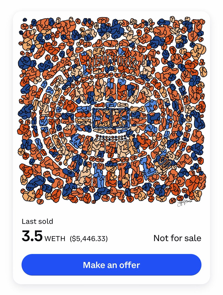 BIG Congrats to “The Mecca” 1/1 #NFT winner! What a WILD day yesterday leading up to the final bid! Still processing it all⚡️⚡️⚡️

And THANK YOU to everyone that participated…looking forward to the next! 

Major Shoutout to <a href="/nyknicks/">NEW YORK KNICKS</a> @Coinbase_NFT <a href="/squarespace/">Squarespace</a> 🙌🏻🙏🏼‼️‼️‼️