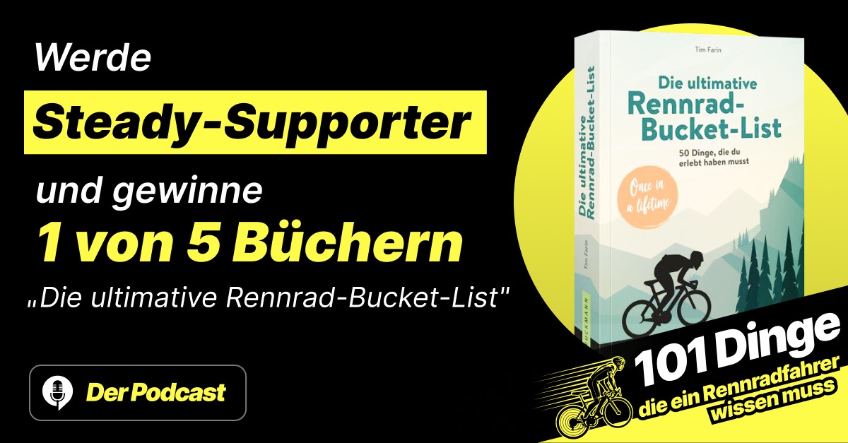Hammer! Unter allen aktiven @joinsteady-Supportern verlosen wir Ende Oktober fünf meiner neuen Bücher. (Stichtag 31.10., 23:59 Uhr) #Radsport #Rennrad #Podcast #Gewinn <a href="/podigee/">Podigee</a> - haben sogar dank <a href="/David_Korsten/">David Korsten</a> Probemitgliedschaften! 
steadyhq.com/de/rennradfahr…
