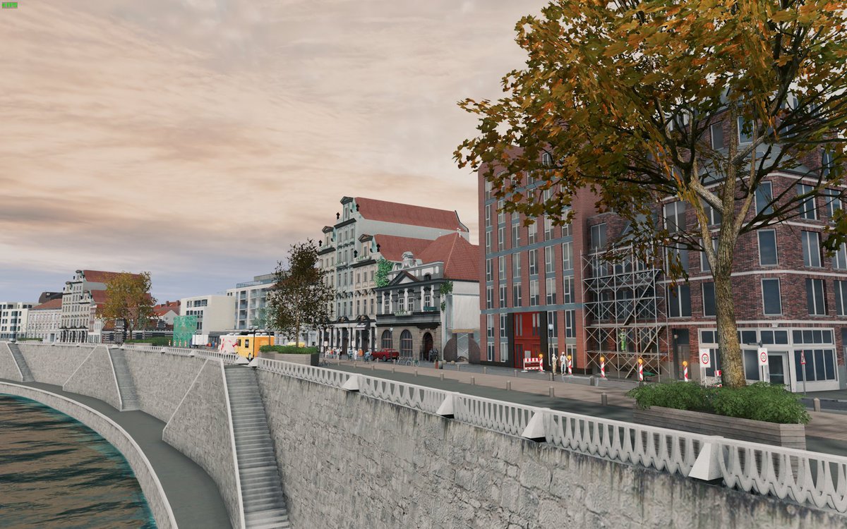 Waterfront shopping street #CitiesSkylines <a href="/ColossalOrder/">Colossal Order</a>