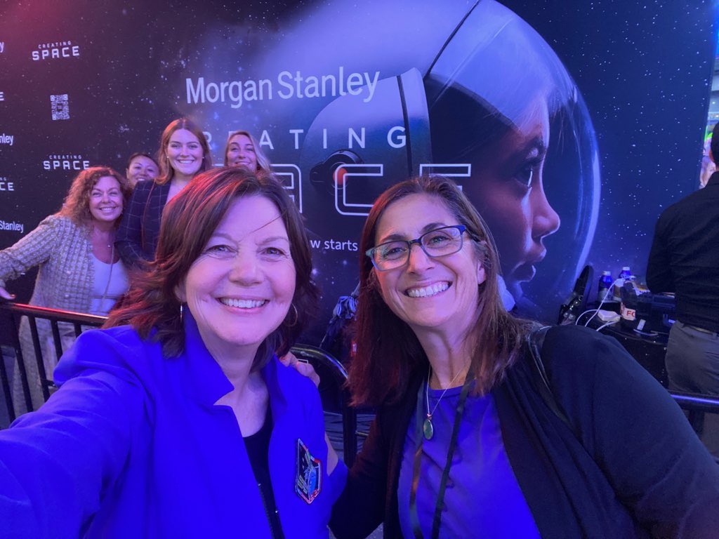 Thank you @MorganStanley - hundreds of kids - mostly girls - saw themselves wearing space helmets-on the big screens of Times Square! It says - you belong in a helmet like this - or any other hat that you think could be yours. They saw themselves as part of the future. #Access1