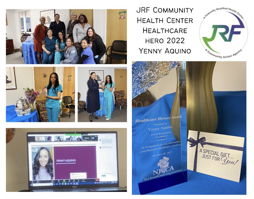 Yenny Aquino, Patient Registrar, has been with the JRF Community Health Center for 3 years, and during this time has been an exemplary employee. Congratulations, Yenny, on being nominated and selected as the 2022 Healthcare Hero for the JRF Community Health Center. #NJPCA