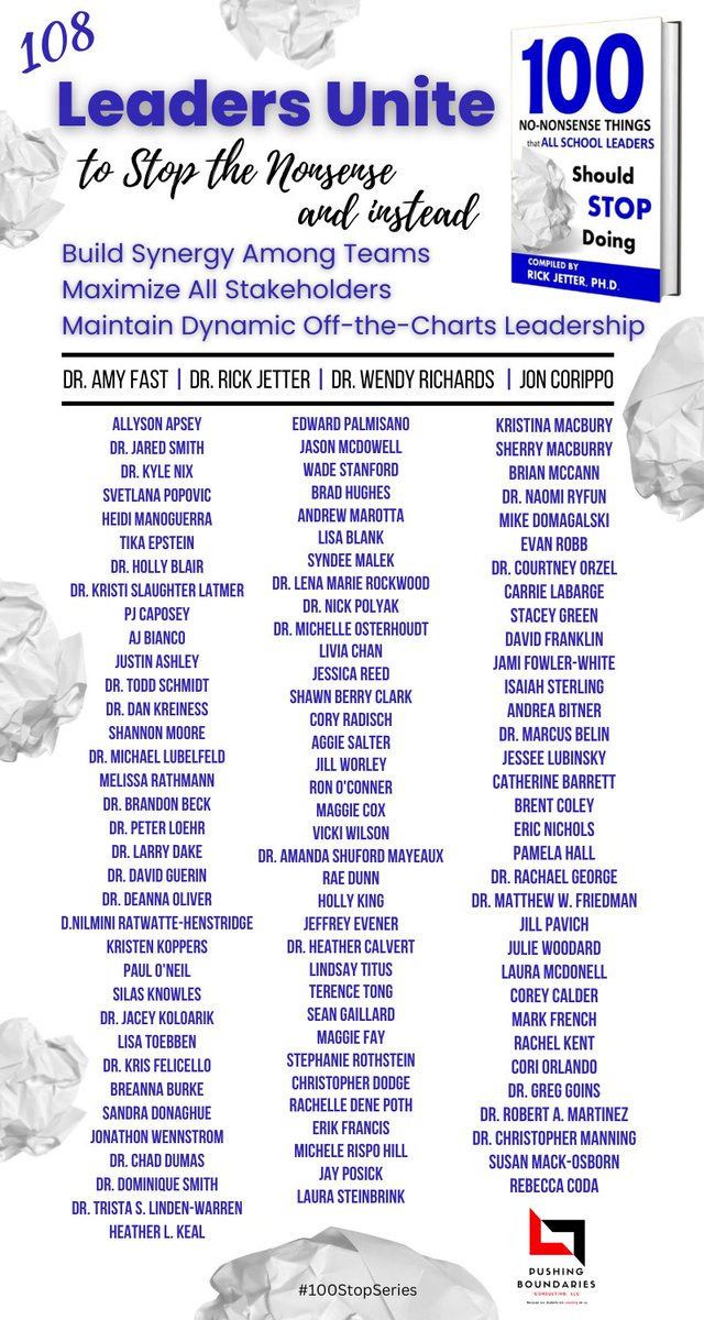 Attention Leader STOP authors: Watch your email inbox tomorrow for your draft copy! We are down to final edits and narrowing in on a publishing date! Your work is BRILLLIANT!!!  #100StopSeries #superintendent #Principal #education #SaveOurSchools