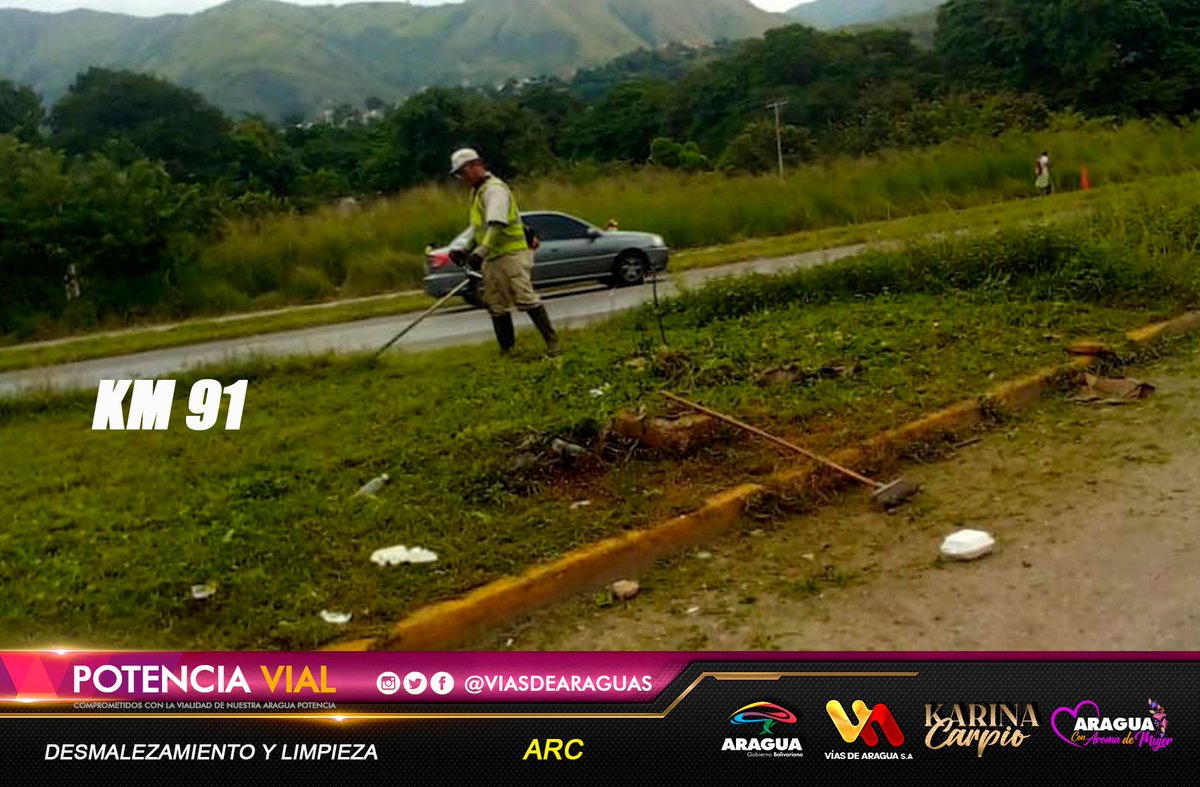 viasdearaguas's tweet photo. 🚧📸Trabajamos con desmalezamiento y limpieza  tramo #Aragua km 91 cumpliendo las líneas estratégicas del Pdte. @NicolasMaduro y de la Gdora. @Soykarinacarpio dejando en óptimas condiciones con la constancia y esfuerzo
#PuebloConCasaPropia
@delcyrodriguezv @dcabellor @VTVcanal8 https://t.co/3WSwJ3OLkJ