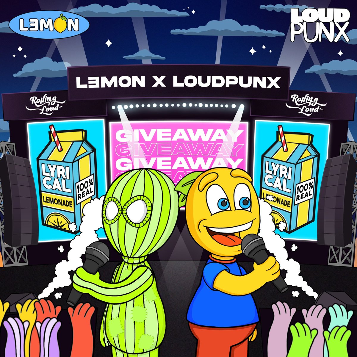 l3monworldwide's tweet image. We’ve teamed up with @loudpunxnft to giveaway (1) LoudPunx &amp;amp; (1) Carton NFT!

1️⃣ Follow @l3monworldwide &amp;amp; @loudpunxnft 
2️⃣ Retweet &amp;amp; Like this tweet
3️⃣ Tag (1) artist you’d love to see at either of these festivals &amp;amp; (1) friend you’d love to bring with!

🍋🌐