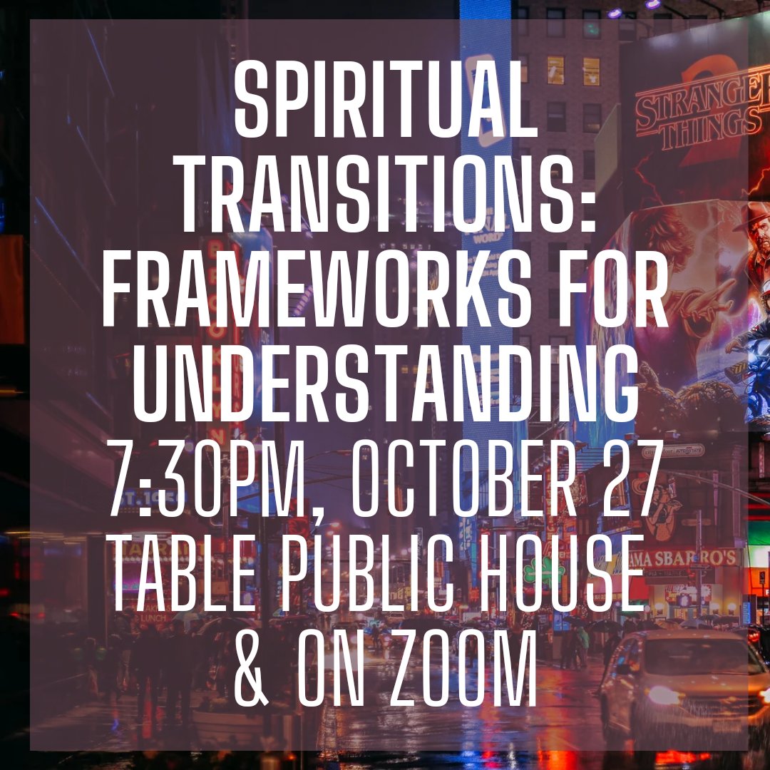 denverbrewtheo's tweet image. We&apos;ll be talking about Transition Theory from a secular perspective. Schlossberg has a framework for looking at transition that is unique and draws out specific elements of the process. We&apos;ll be at Table Public House and on Zoom.
#transitiontheory

meetup.com/denverbrewtheo…