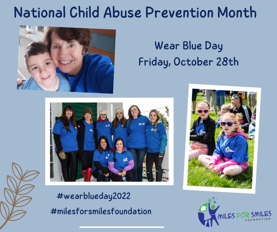 Just a reminder, tomorrow is 'Wear Blue Day'. 
People regularly ask, what can I do or how can I get involved?
This is the simplest way to support child abuse awareness/prevention initiatives. 
#WearBlueDay2022 
<a href="/miles4smilesNL/">M4S</a>