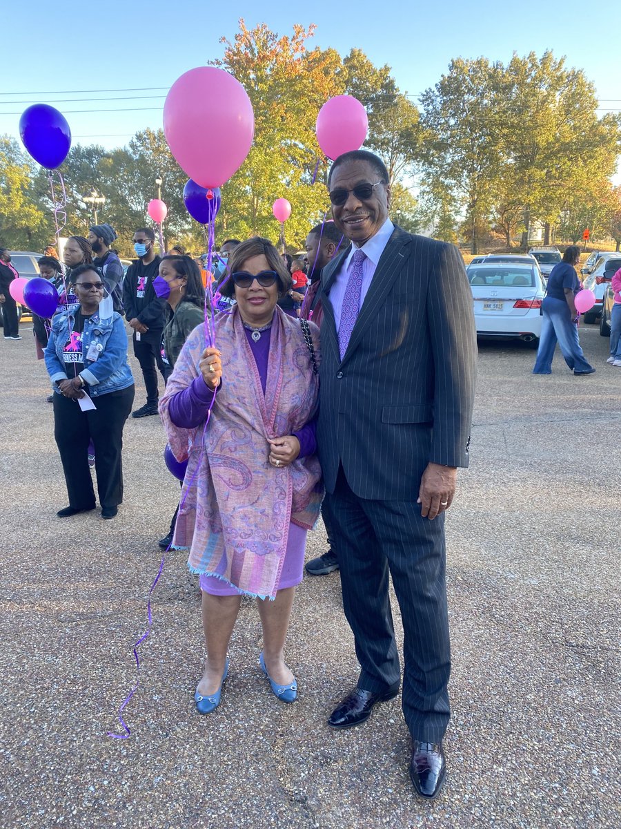 Representative Edward Blackmon, Jr., District 57, Madison County, and I, District 21, Attala, Holmes, Leake, Madison and Yazoo Counties at the Breast Cancer and Domestic Abuse Awareness event in Canton hosted by G. A. Carmichael Family Health. Center.