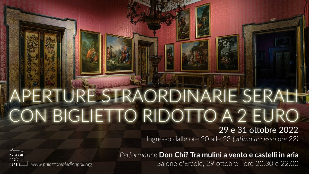 PalazzoRealeNap's tweet photo. Il weekend di #Halloween 🎃 al @PalazzoRealeNap tra #performance art e aperture straordinarie serali con biglietto ridotto a 2 euro. 🏛️🕺🏻
Vi aspettiamo! 🤩
Info 👉🏻 https://t.co/DikicdBfti https://t.co/F3B7PNevOn