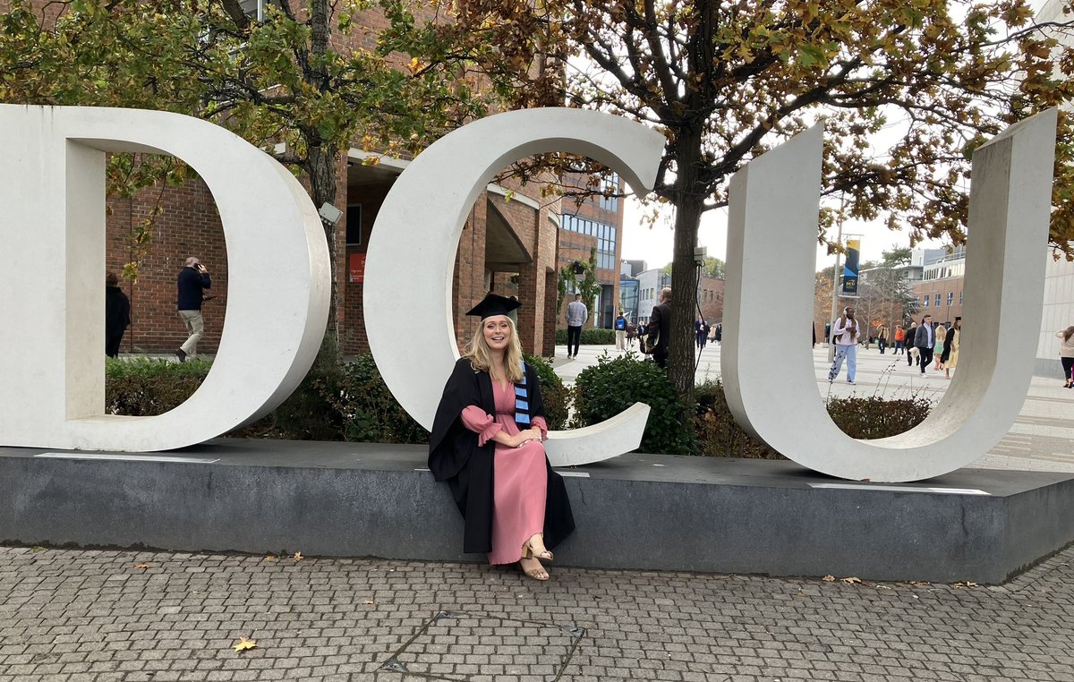 bobulaaah's tweet photo. Special day graduating from DCU yesterday! Lots of nostalgia walking around campus of summers spent here in my teens where my initial interest in psychology was sparked. Looking forward to the next graduation from UCD all things going well 🥳 https://t.co/0KCVnNY7VR