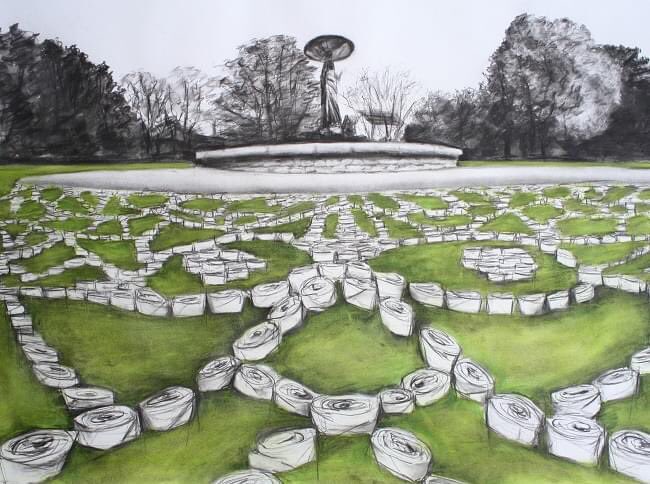 OC_Gallery's tweet photo. The @OC_Gallery is delighted to announce that the OPW is acquiring @McConnonMiriam’s ‘Lost lace - Artist's Impression II’ charcoal &amp; conte on paper, 45x65cm. It is great news that this important work is joining the Irish State’s art collection. #stateartcollection #miriammcconnon https://t.co/OMEvonu69Y