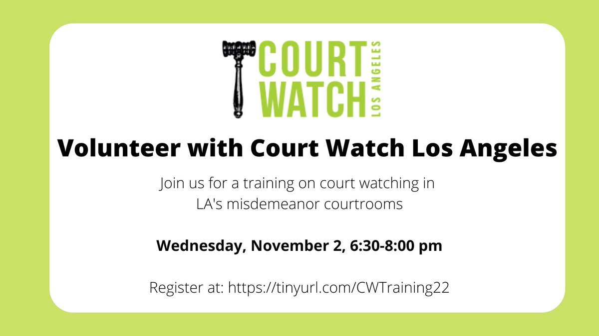 Come learn how to court watch in LA next Wednesday!