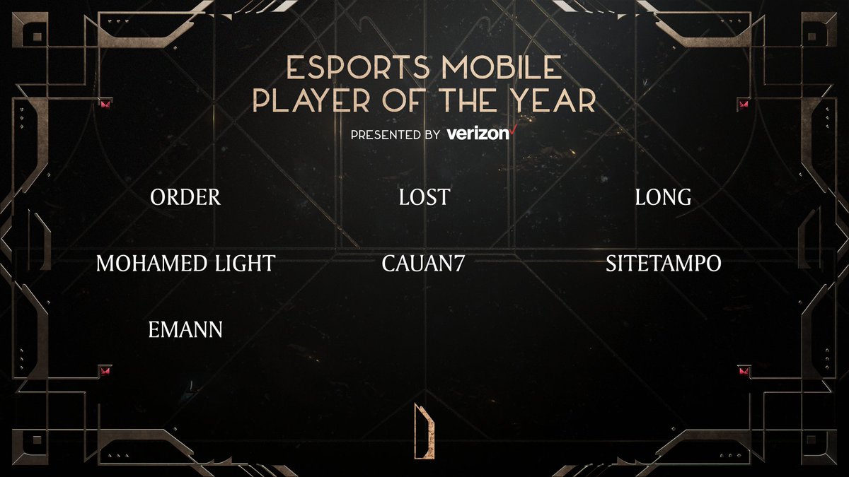 Esports Awards (@esportsawards) on Twitter photo The finalists for Esports Mobile Player of the Year presented by <a href="/Verizon/">Verizon</a> are:
#Order
<a href="/ghaxl777/">LOUD LOST21</a>
#Long
<a href="/MohamedLightCr1/">Mohamed Light</a>
<a href="/loud_cauan1/">LOUD Cauan7</a>
<a href="/sitetampopopopo/">ZETA Sitetampo🍥</a>
#EMANN
✅ Vote now: esportsawards.com/esports-mobile… The finalists for Esports Mobile Player of the Year presented by <a href="/Verizon/">Verizon</a> are:
#Order
<a href="/ghaxl777/">LOUD LOST21</a>
#Long
<a href="/MohamedLightCr1/">Mohamed Light</a>
<a href="/loud_cauan1/">LOUD Cauan7</a>
<a href="/sitetampopopopo/">ZETA Sitetampo🍥</a>
#EMANN
✅ Vote now: esportsawards.com/esports-mobile…