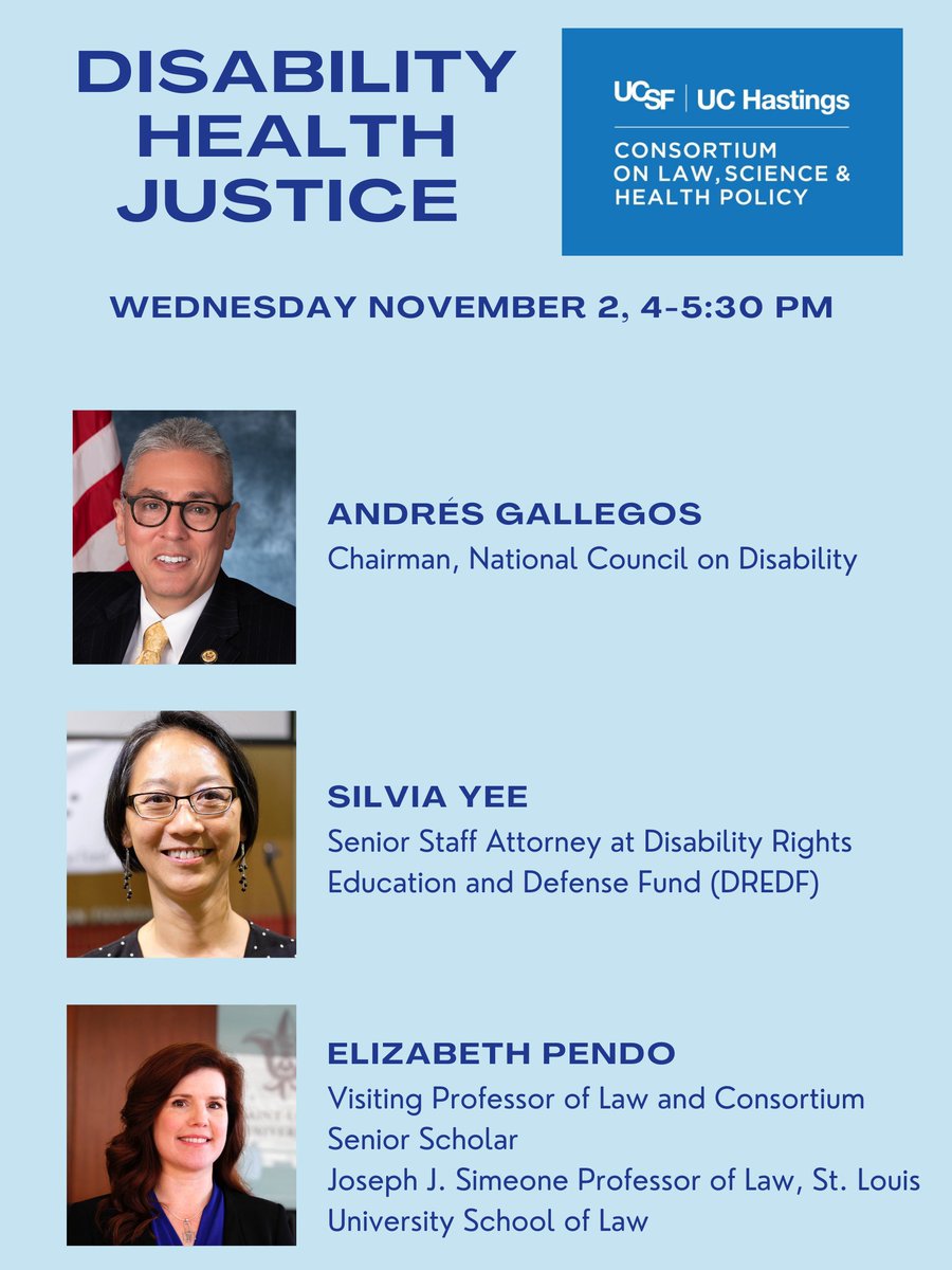Join us on Wednesday, November 2nd from 4-5:30pm PT on Zoom for an important discussion about disability health justice! Registration is required, and the link to register is here: uchastings.zoom.us/meeting/regist… 
<a href="/UCHastingsLaw/">Armín Givechi</a>