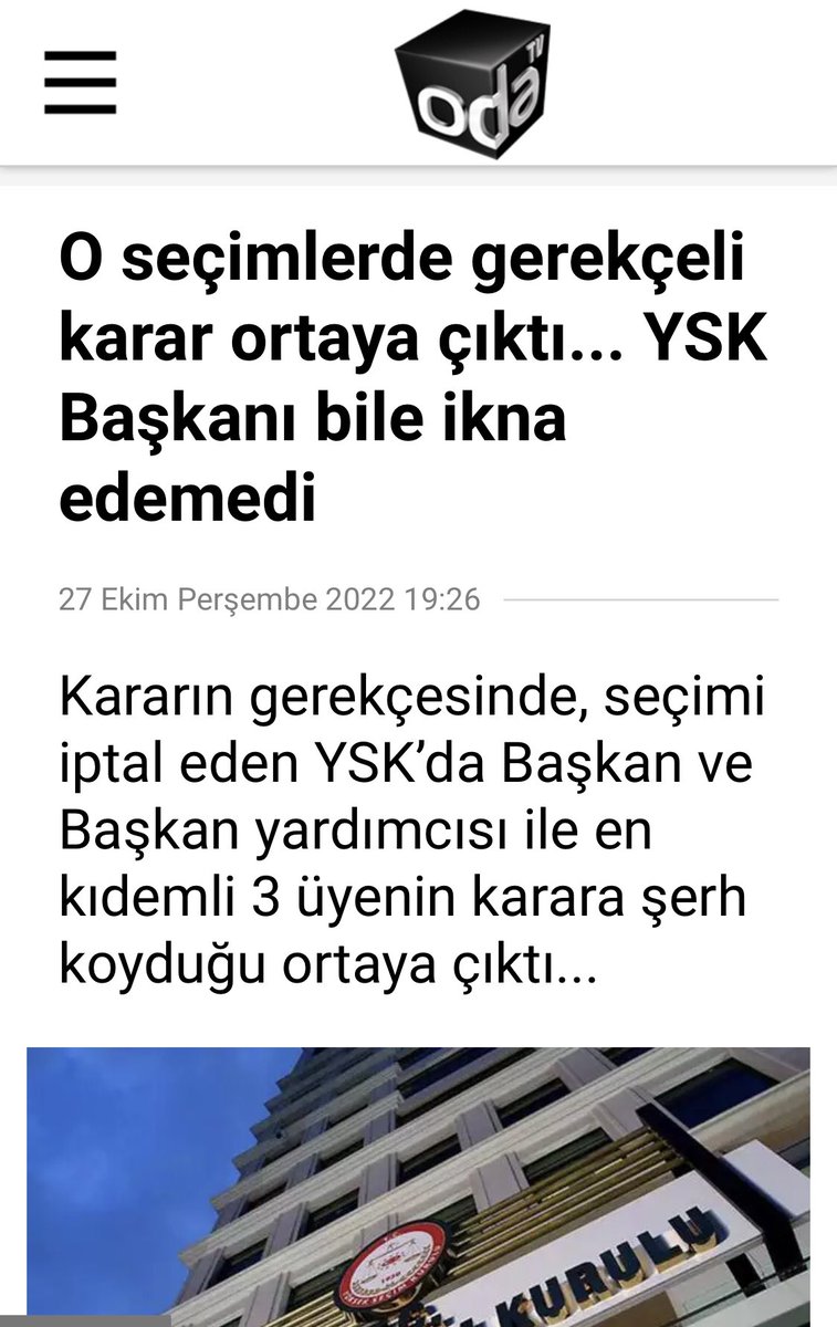 YSK kısa karar alıyor ve YSK Başkanı ve başkanvekili ve en kademli 3 üye karşı oluyor ve şerh düşüyor. Sonra da adı ADALET oluyor. YSK BAŞKANI ve Başkan yardımcısı bile farkında…#seçimsandıktakazanılır <a href="/DavutCetin/">Davut Çetin</a>