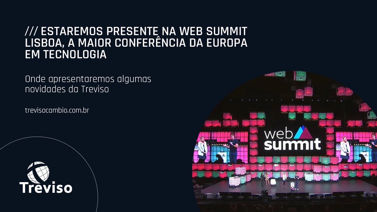 Orgulhosamente compartilhamos com vocês que faremos parte na Web Summit  em Lisboa. 🤓
Levando as nossas novidades em primeira mão 📲 e possivelmente a maior revolução de Retail de câmbio no Brasil. 💸
Temos certeza que esse evento será um sucesso. 🍾🎉