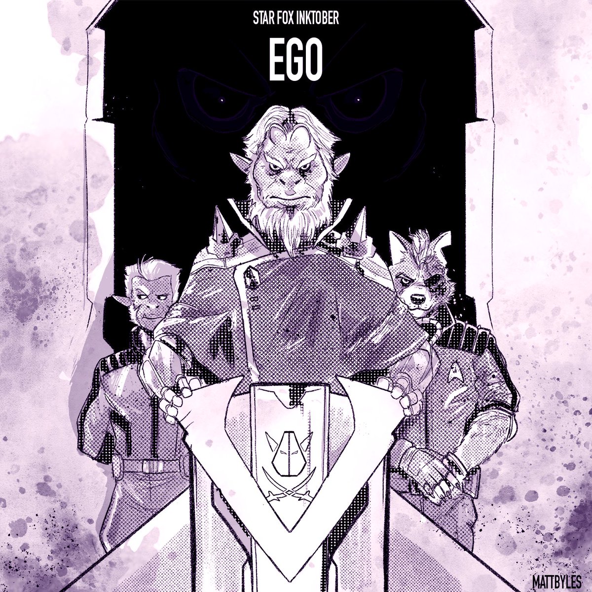 Star Fox Inktober 2022 - Ego Half of Lylat saw Andross as a tyrant, the other as its savior. But his genius was unquestionable. It's a shame his focus was making monsters, both new and of himself.