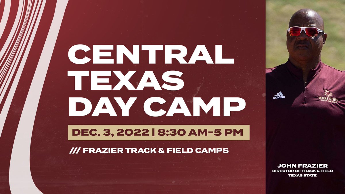 Mark your calendars 📅 Central Texas Day Camp Dec. 3 in San Marcos Registration is now open fraziertrackandfieldcamps.com