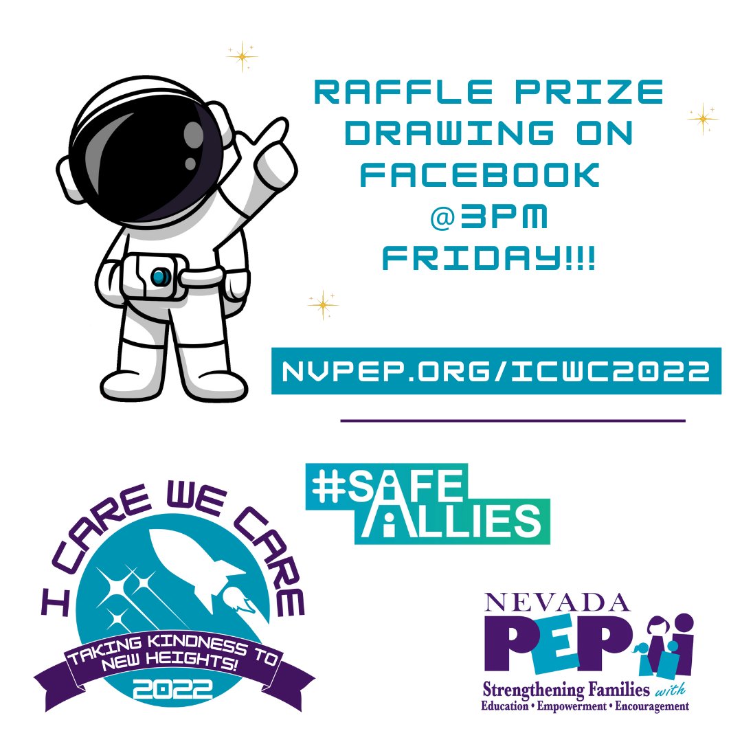 NevadaPEP's tweet image. FINAL DRAWING! Spread kindness and win🤩

Submit your messages of kindness at nvpep.org/icwc2022_launc…

You&apos;ll be entered into this week&apos;s drawing for gift cards, museum passes, and more!

Join us at 3pm on Friday, October 28th, on @NevadaPEP Facebook!
#ICWC2022 #NevadaPEP