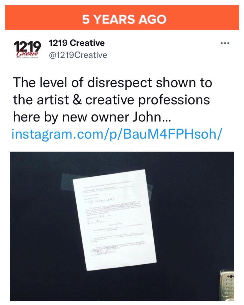 1219Creative's tweet image. #ThrowbackThursday 5 years ago all residents received a rude request to vacate. The new owner kicked everyone out, tore everything down we built, let it sit empty, then painted over Yatika Fields mural &amp;amp; turned our former co-working and art gallery space into another dispensary.