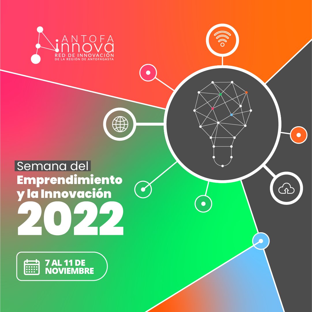 ¡Somos parte de la Semana del Emprendimiento y la Innovación de <a href="/CorfoAntofa/">Comité Corfo Antofagasta</a>! Asisten a nuestro evento este 7 de noviembre a las 15:30 horas en Fundación Minera Escondida forms.gle/j4v4RPwbzLuRrC…