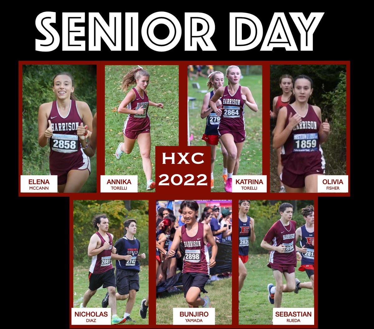 HHS_Husky_XC's tweet photo. Congratulations to this year’s senior XC  class!! We are so proud of all your hard work and dedication! 
Elena McCann 
Olivia Fisher
Annika Torelli (2022 Captain)
Katrina Torelli (2021 &amp; 2022 Captain)
Nick Diaz
Sebastian Rueda 
Bunjiro Yamada (2022 Captain)
@htown_huskies https://t.co/RLhFHvWSh4