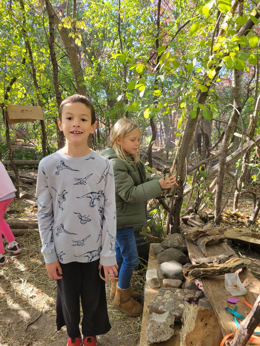 Room7Highlands's tweet photo. Woodlock Trail was completely designed by kids during break. There are shelters, a way to trade for things you need, winter planning in the works, and a meeting place to solve problems. Their excitement, pride and ownership is off the charts. #autonomy #outdoorlearning https://t.co/R38Eve0how