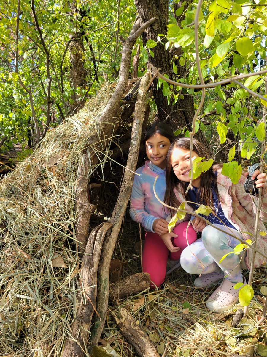 Room7Highlands's tweet photo. Woodlock Trail was completely designed by kids during break. There are shelters, a way to trade for things you need, winter planning in the works, and a meeting place to solve problems. Their excitement, pride and ownership is off the charts. #autonomy #outdoorlearning https://t.co/R38Eve0how