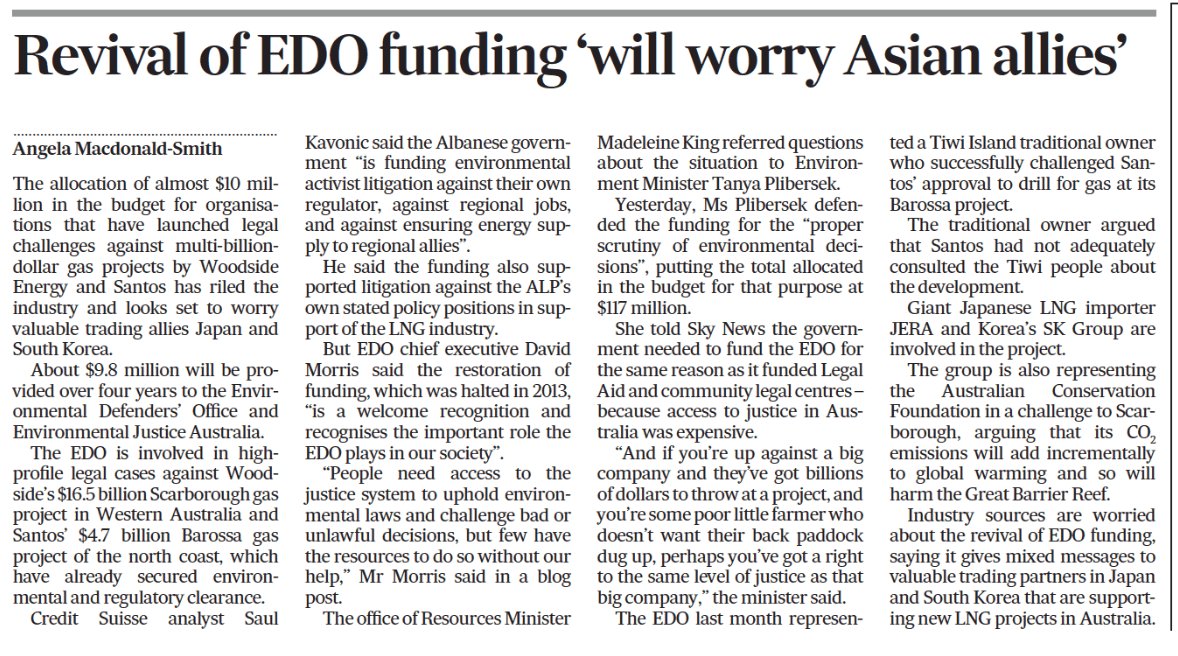 Reckon that if it only takes $10m over four years to have fossil fuel giants quaking in their steel-capped boots, @EDOLawyers and Environmental Justice Australia must be on to something... #auspol