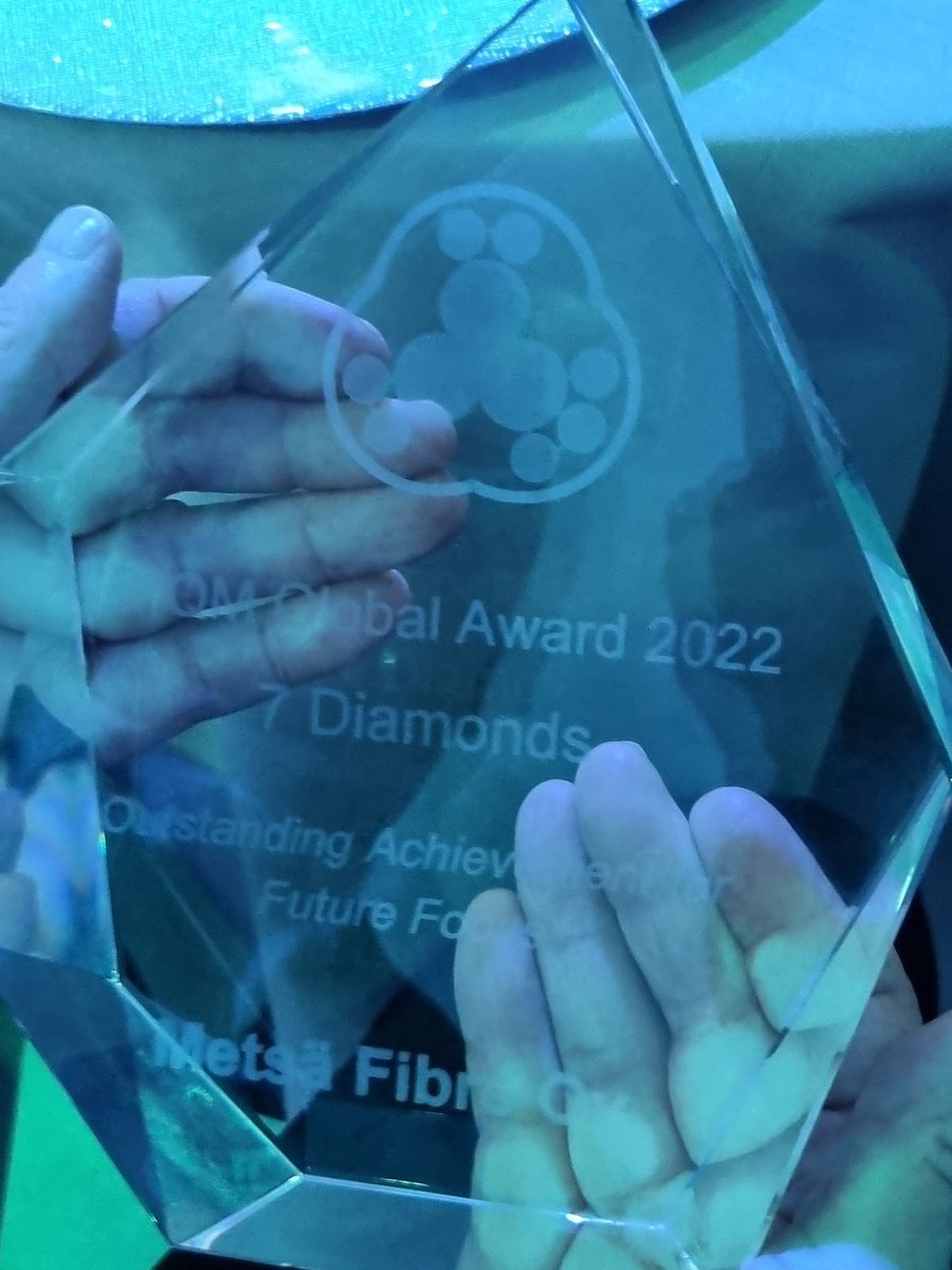 timokuntsi's tweet photo. EFQM Global Award 7 Diamonds about Outstanding Achievement for Future Focus for @MetsaFibre Congratulations!! @EFQM @ExcellenceFi #excellence https://t.co/8xS2wT6nO6