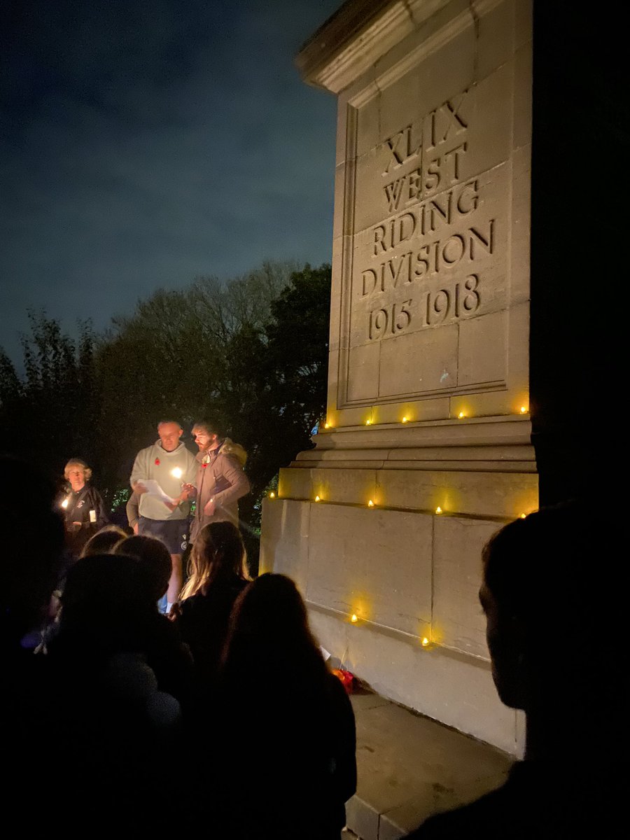 andrewthornto20's tweet photo. Torchlit Act of Remembrance at 49 West Riding Division Memorial provides a fitting conclusion to @sjfdewsbury Western Front Tour with @HoltsTours A moving week with lots of special moments for students. A privilege to guide them. @sommecourt https://t.co/K1aO5ztV4e