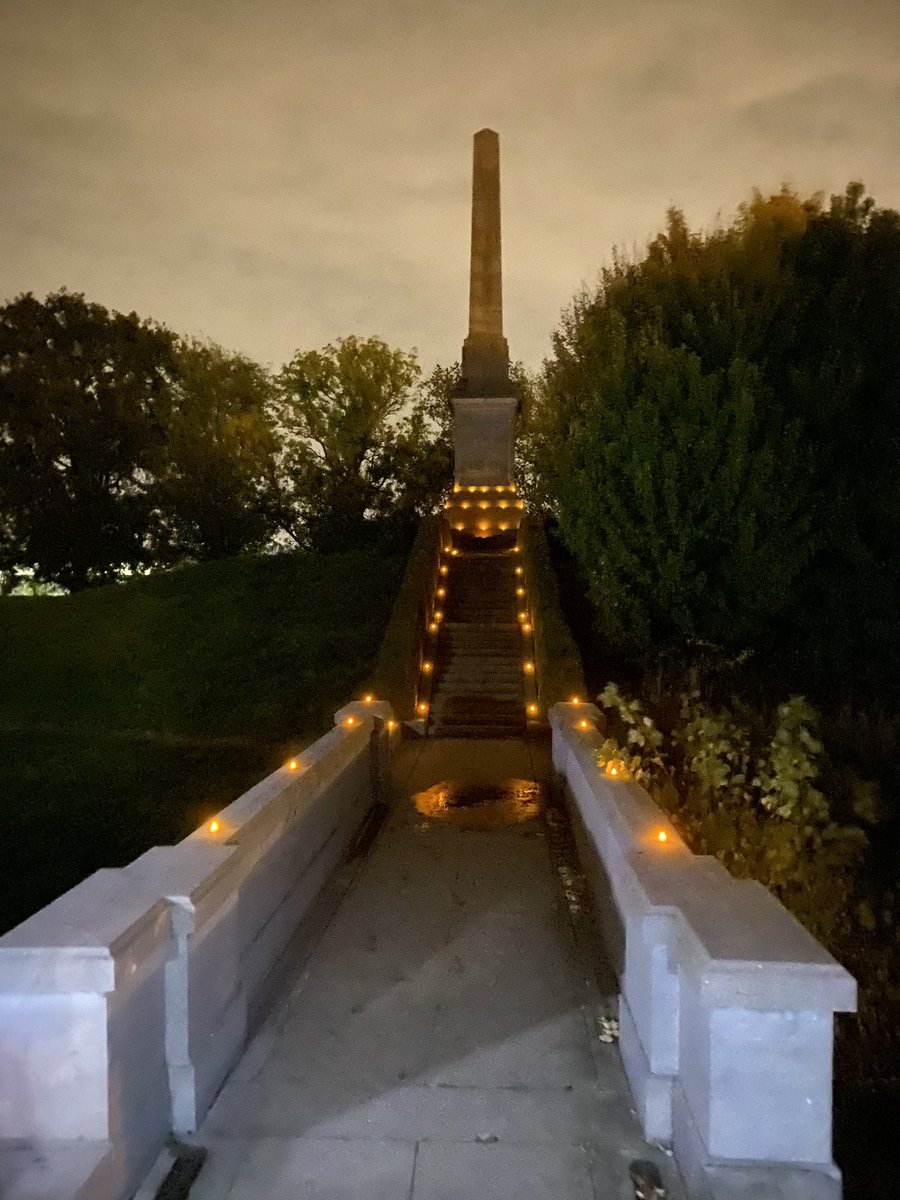 andrewthornto20's tweet photo. Torchlit Act of Remembrance at 49 West Riding Division Memorial provides a fitting conclusion to @sjfdewsbury Western Front Tour with @HoltsTours A moving week with lots of special moments for students. A privilege to guide them. @sommecourt https://t.co/K1aO5ztV4e