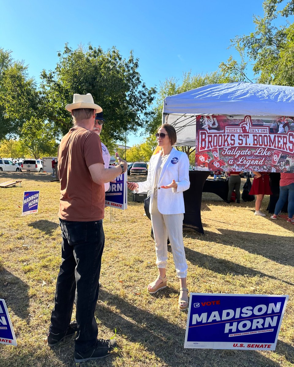 MadisonHornOK's tweet photo. I met so many excited Oklahomans in Norman at OU's homecoming, people who are ready to have qualified elected officials who are grounded in the needs of our state and nation. https://t.co/prvg5uUsTe