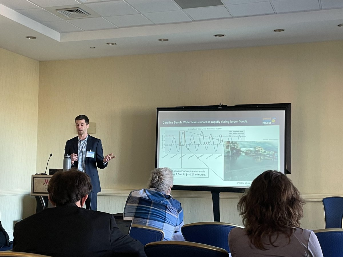 It was an honor to present <a href="/sunny_day_flood/">Sunny Day Flooding Project</a> project work in <a href="/CBTownHall/">Town of Carolina Beach, NC</a> and <a href="/TownofBeaufort/">Town of Beaufort, NC</a> as one of the youngest speakers at the @adaptationforum. Thank you #NAF2022 for a thought-provoking week of discussion on climate adaptation.