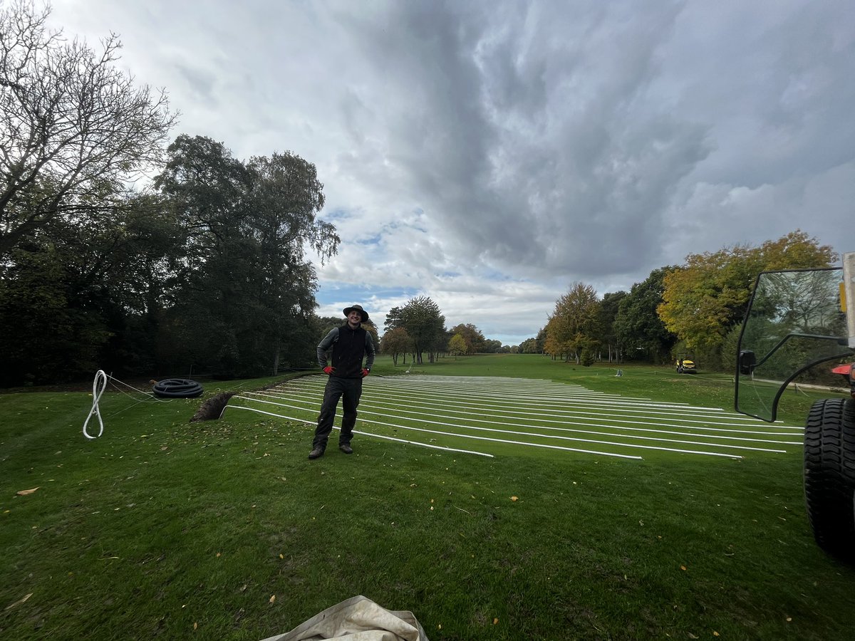 DjukeLtd's tweet photo. Great first trip to @EatonGolf installing two greens with #hydrowick thanks to @RobRansome1 and crew for the warm welcome and great work on outfall trenches. https://t.co/c97UlVkmkA