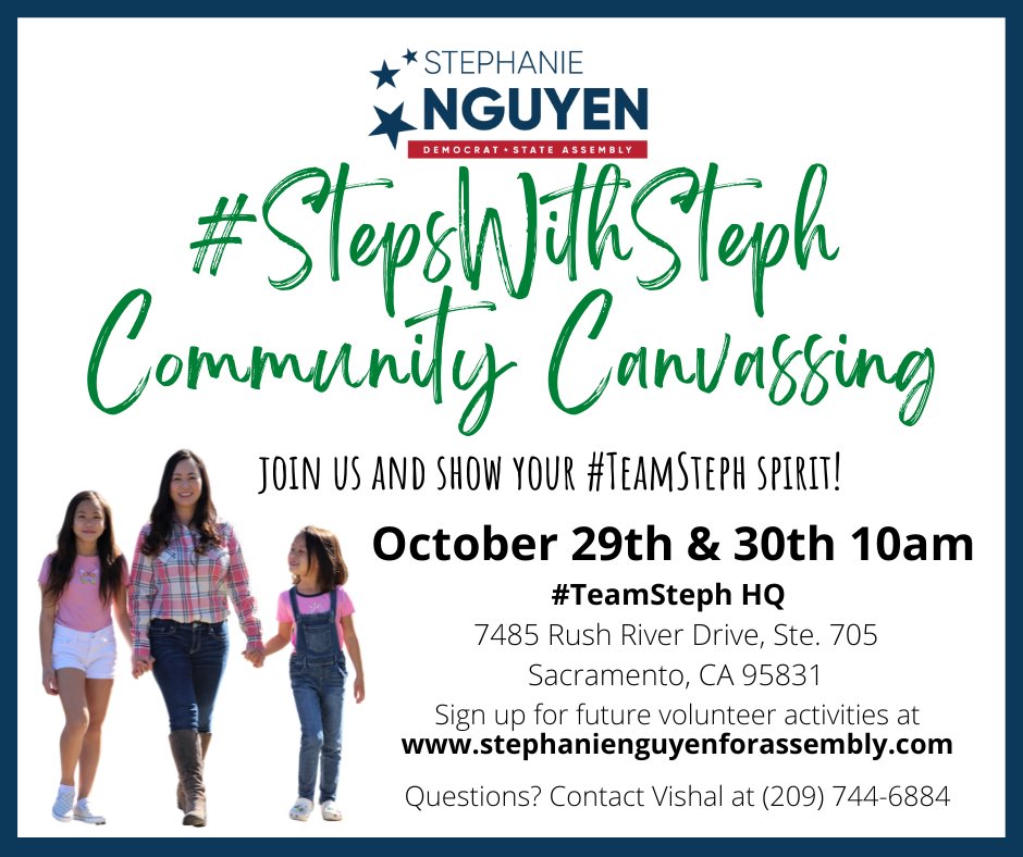 📢Attention #TeamSteph! We are meeting at our campaign HQ this weekend for #StepsWithSteph! Join us and show your #TeamSteph spirit!