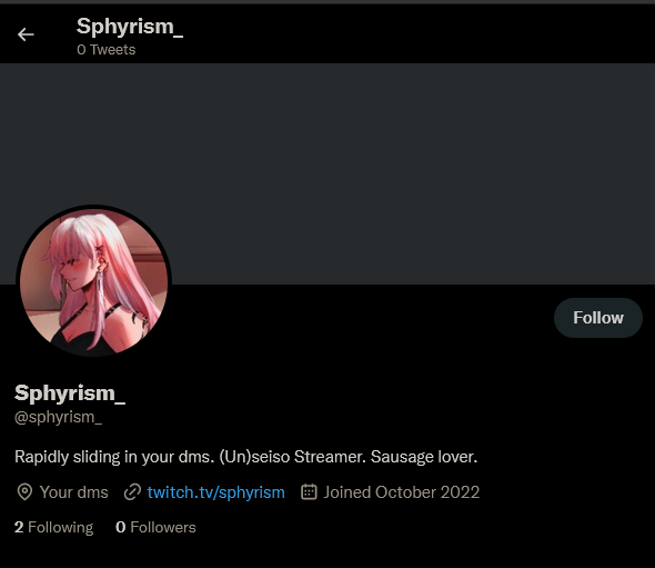 Sphyrism's tweet photo. Hello. Please be aware that @Sphyrism_  is posing as me. Their user has an "_" at the end. They are msging vtubers unsolicited sexual content. I only have 1 twitter account / name which is this one. Please help spread the word and report the account. Thank you https://t.co/p1CINAwNNM