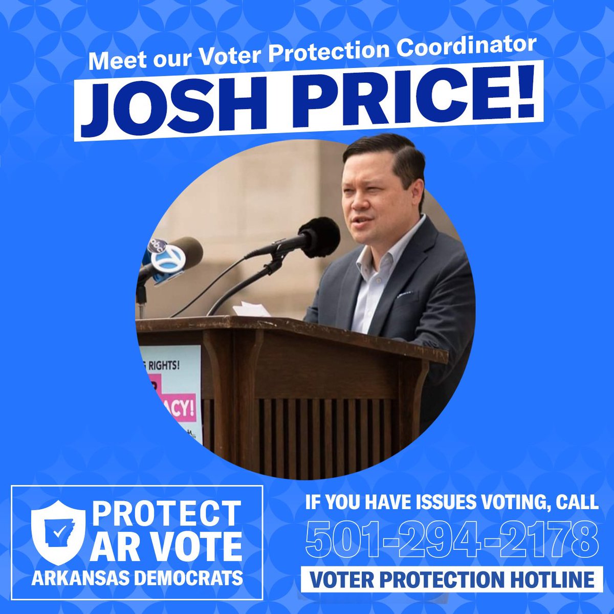 Democratic Party of Arkansas (@arkdems) on Twitter photo BIG NEWS FROM ARKANSAS DEMOCRATS: <a href="/JoshuaAngPrice/">Joshua Ang Price</a> has joined the team as our Voter Protection Coordinator!
Thanks for joining the team, Josh! Our staff will be doing EVERYTHING we can to protect the vote, and we need your help! đź§µ BIG NEWS FROM ARKANSAS DEMOCRATS: <a href="/JoshuaAngPrice/">Joshua Ang Price</a> has joined the team as our Voter Protection Coordinator!
Thanks for joining the team, Josh! Our staff will be doing EVERYTHING we can to protect the vote, and we need your help! đź§µ