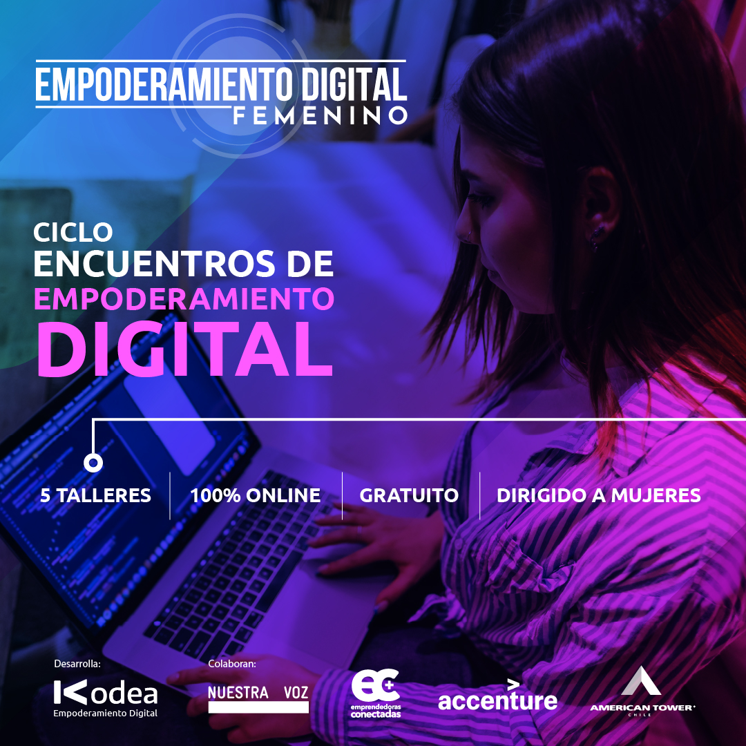 ¿Te sientes segura, empoderada y capacitada para enfrentar entornos digitales? No te pierdas el Ciclo Encuentros de Empoderamiento Digital Femenino. Serán 5 talleres 100% #online, gratuitos y especialmente dirigido a #mujeres.
Inscríbete: bit.ly/3gSzREg