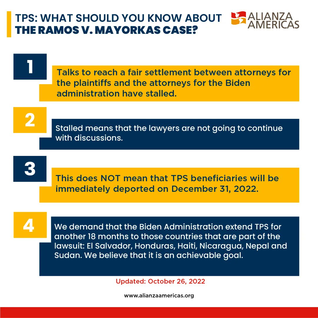 Fair settlement talks in Ramos v. Mayorkas case have stalled, here's what you need to know about the case ⬇️ #TPSForCentralAmerica