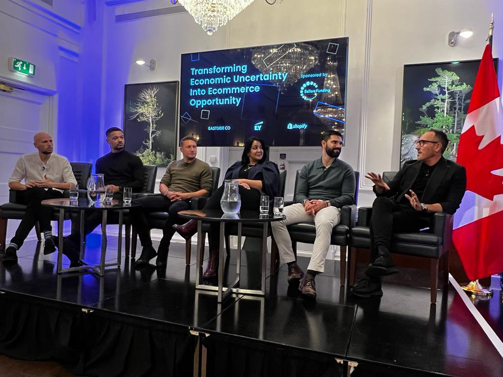 Merci à tous ceux qui ont participé à l'événement de <a href="/Shopify/">Shopify</a> à la #MaisonDuCanada ajd., avec l’orateur vedette, l'entrepreneur et homme d'affaires 🇬🇧 @SteveBartlettSC, qui a offert des conseils aiguisés sur la façon de prospérer en tant qu'entreprise pendant une récession.