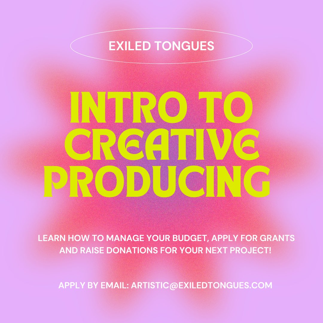 EXILEDTONGUES's tweet photo. There’s still time for @exiledtongues to help you as you develop your next project/company! Get started by emailing artistic@exiledtongues.com https://t.co/X8gDMoompW