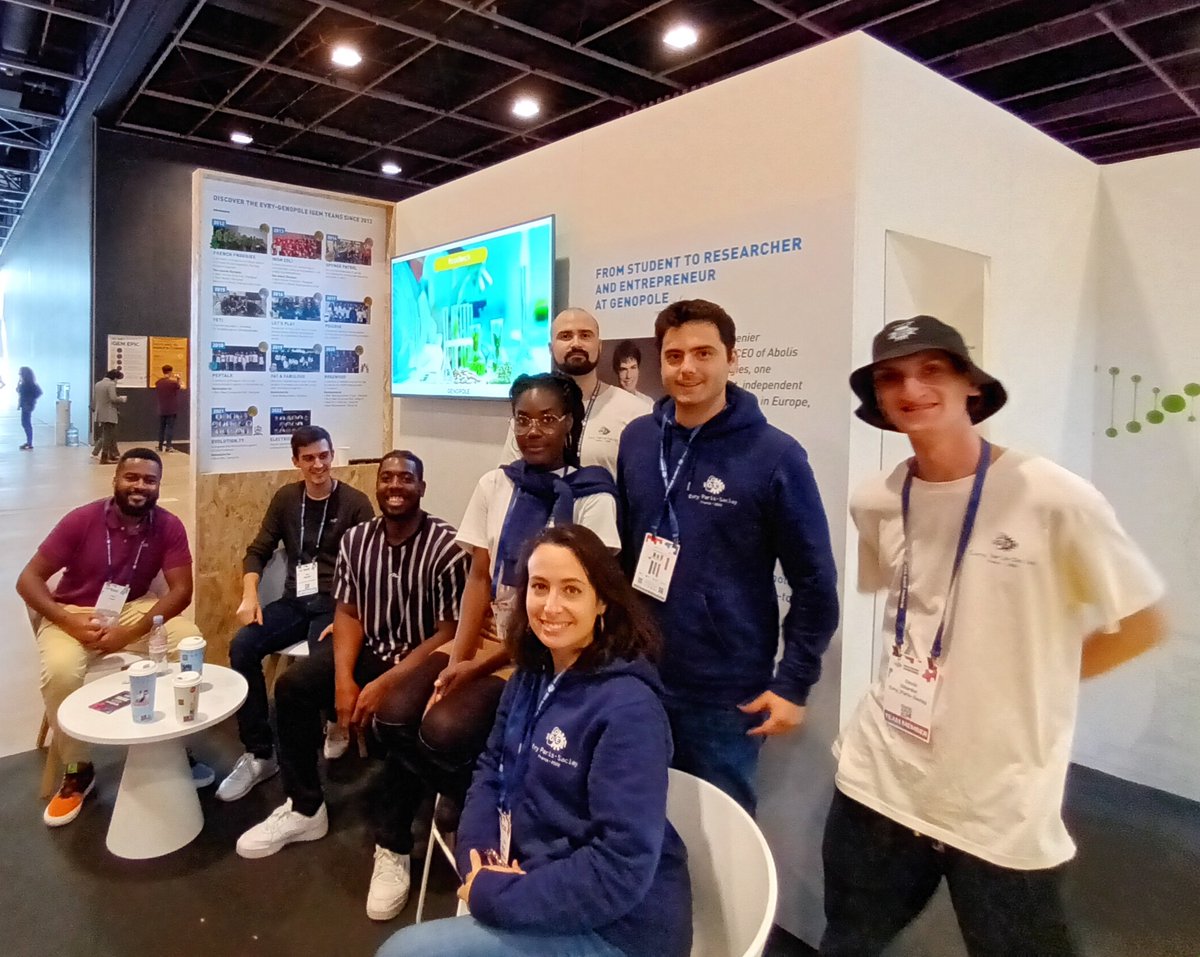iGEM Evry (@igem_evry) on Twitter photo Once an iGEMer, always an iGEMer !
Several generations of iGEM Evry Paris-Saclay team members at the <a href="/Genopole/">Genopole</a> pavilion at #iGEM2022 Jamboree.
Thanks for creating and supporting such great oportunities!
<a href="/UnivEvry/">Université Évry Paris-Saclay</a> <a href="/UnivParisSaclay/">Université Paris-Saclay</a> <a href="/GenoUMR_GM/">GENOSCOPE/UMR Genomique Metabolique</a> Once an iGEMer, always an iGEMer !
Several generations of iGEM Evry Paris-Saclay team members at the <a href="/Genopole/">Genopole</a> pavilion at #iGEM2022 Jamboree.
Thanks for creating and supporting such great oportunities!
<a href="/UnivEvry/">Université Évry Paris-Saclay</a> <a href="/UnivParisSaclay/">Université Paris-Saclay</a> <a href="/GenoUMR_GM/">GENOSCOPE/UMR Genomique Metabolique</a>