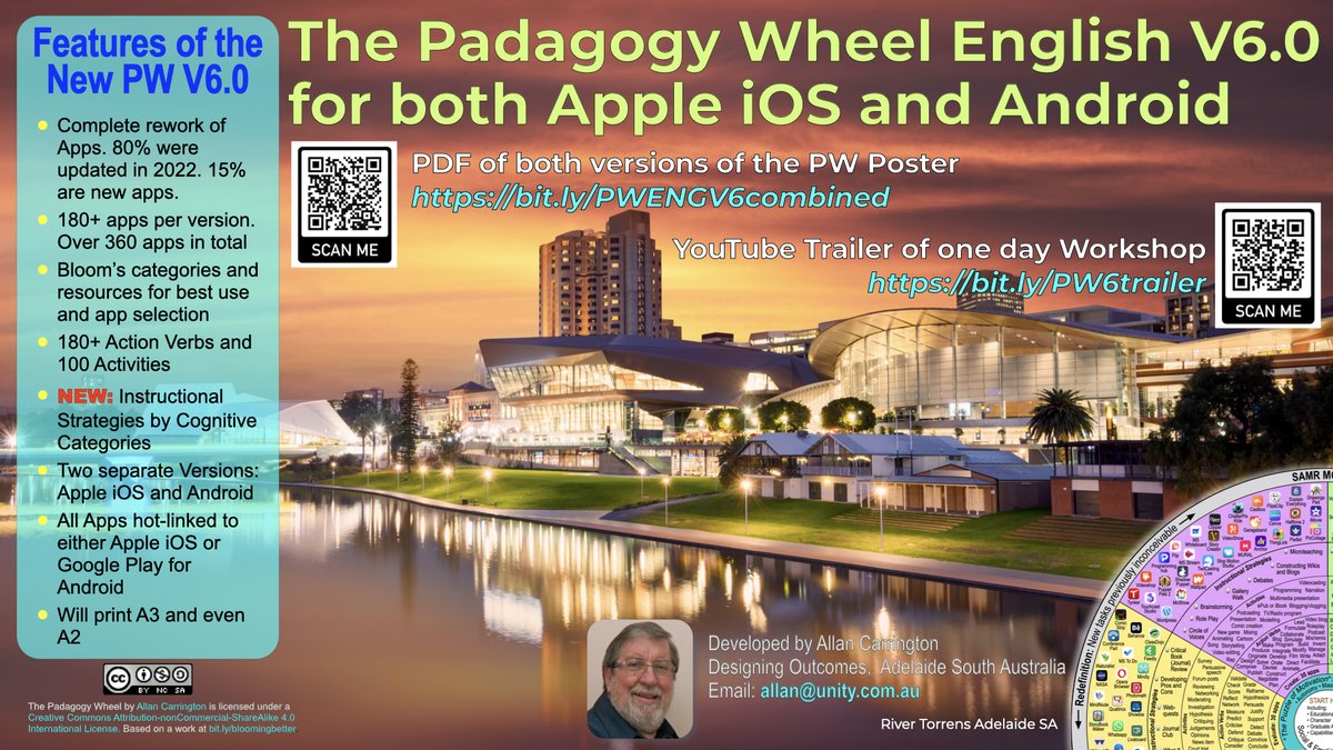 #blendedlearning #aussieED #worldteachersday
Padagogy Wheel Eng V6 major update. NEW 42 Instructional Strategies. 360+ refreshed apps all linked. Great teacher PD. Workshop trailer bit.ly/PW6trailer
Posters bit.ly/PWENGV6combined