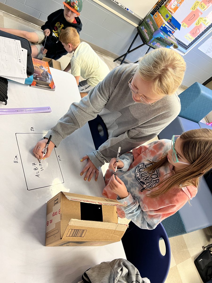 mrs_kern's tweet photo. Finding the surface area of rectangular prisms #channahonpride https://t.co/mAE0RSXKei