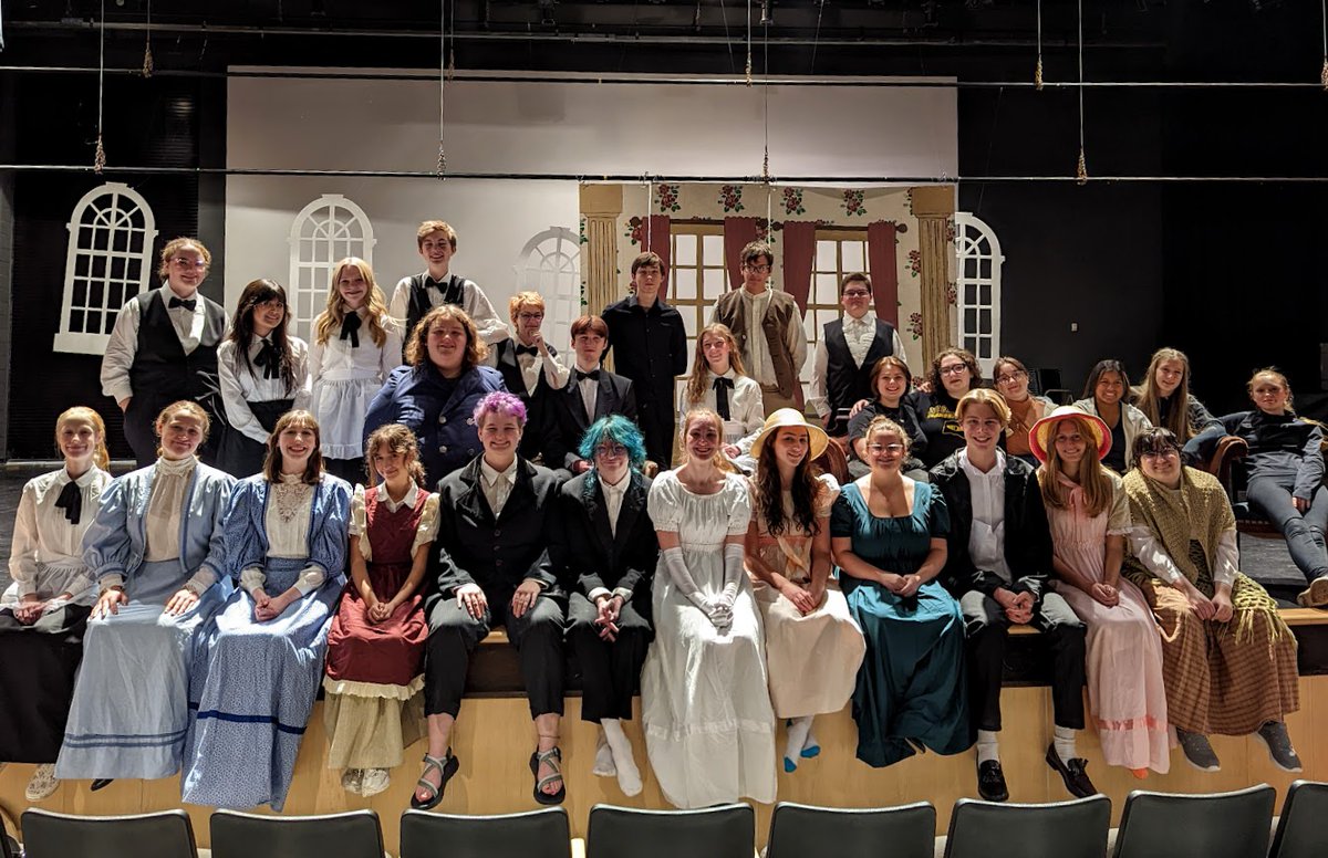 tkschools's tweet photo. TKHS students have been putting in long hours preparing for the Nov. 4 and 5 performances of their fall play, "Emma." Tickets for the 7 p.m. shows are $5 for students and senior citizens, and $7 for all others. Don't miss this amazing production by TKHS students! #tkstrong https://t.co/YJA9ekIoba