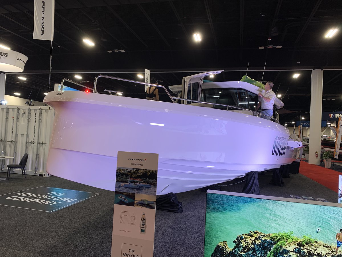 LumitecLLC's tweet image. FLIBS 2022: Axopar Boats has an all- new 45 at the show with a new branding campaign to support it, "45 Foot of Adventure,"and boy, do they pack a lot of boat into that 45 feet. Love or hate it, you got to go check it out!

#Lumitec #LumitecLighting #AxoparBoats #FLIBS2022