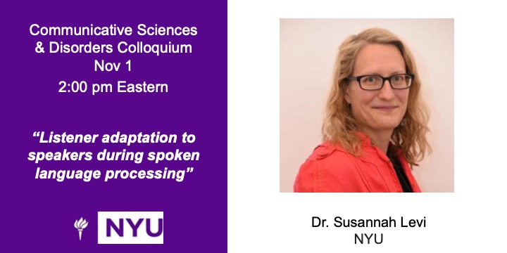 Excited to hear from our very own Dr. Levi next Tuesday as part of our Fall 2022 NYU CSD Colloquium series. Register to join online or join us in-person (9th floor, 665 Broadway). @NYU_CSD @SusannahVLevi nyu.zoom.us/meeting/regist…