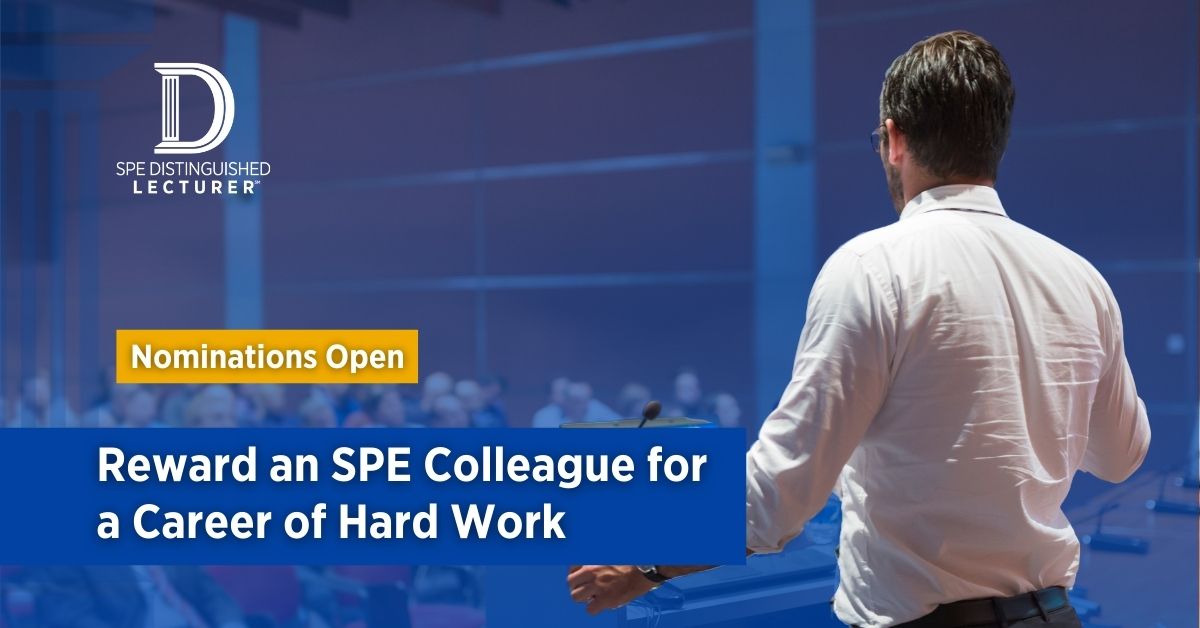 SPEtweets's tweet photo. 🔎  Did you know, the SPE Distinguished Lecturer Program is one of the most popular programs among SPE members?

Submit your nomination >> https://t.co/FzXC0WXmGy
Deadline: 15 March

#SPEdl #WeAreSPE https://t.co/zkRuKbtt1v